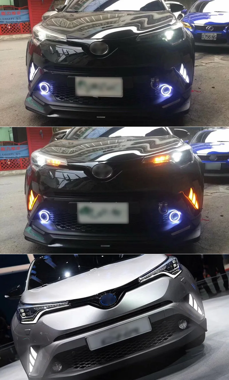 Для Toyota CHR C-HR Светодиодный дневной ходовой светильник противотуманная фара крышка DRL бампер светильник s указатель поворота