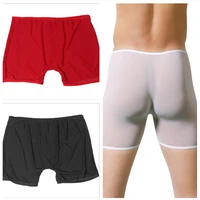 men sexy boxer lingerie panties see transparent ultrathin mesh underwear ylm9924