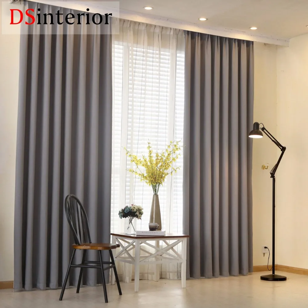 Dsinterior однотонный цвет блекаут шторы для окна спальни или гостиной|curtains for|linen blackout