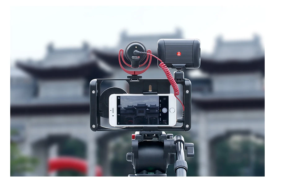 Ulanzi видео фото металлическая установка с CPL широкоугольным объективом Vlogging Rig Стабилизатор с холодным башмаком пленка делая чехол для трансляции в реальном времени