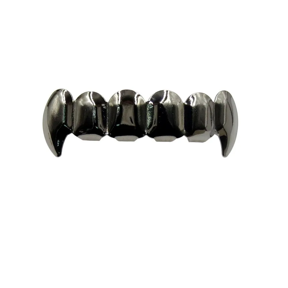 Пользовательский Fit розового золота Цвет покрытием хип-хоп ЗУБЫ Grillz шапки верхней и нижней Гриль Набор для рождественской вечеринки вампирский зуб Grillz