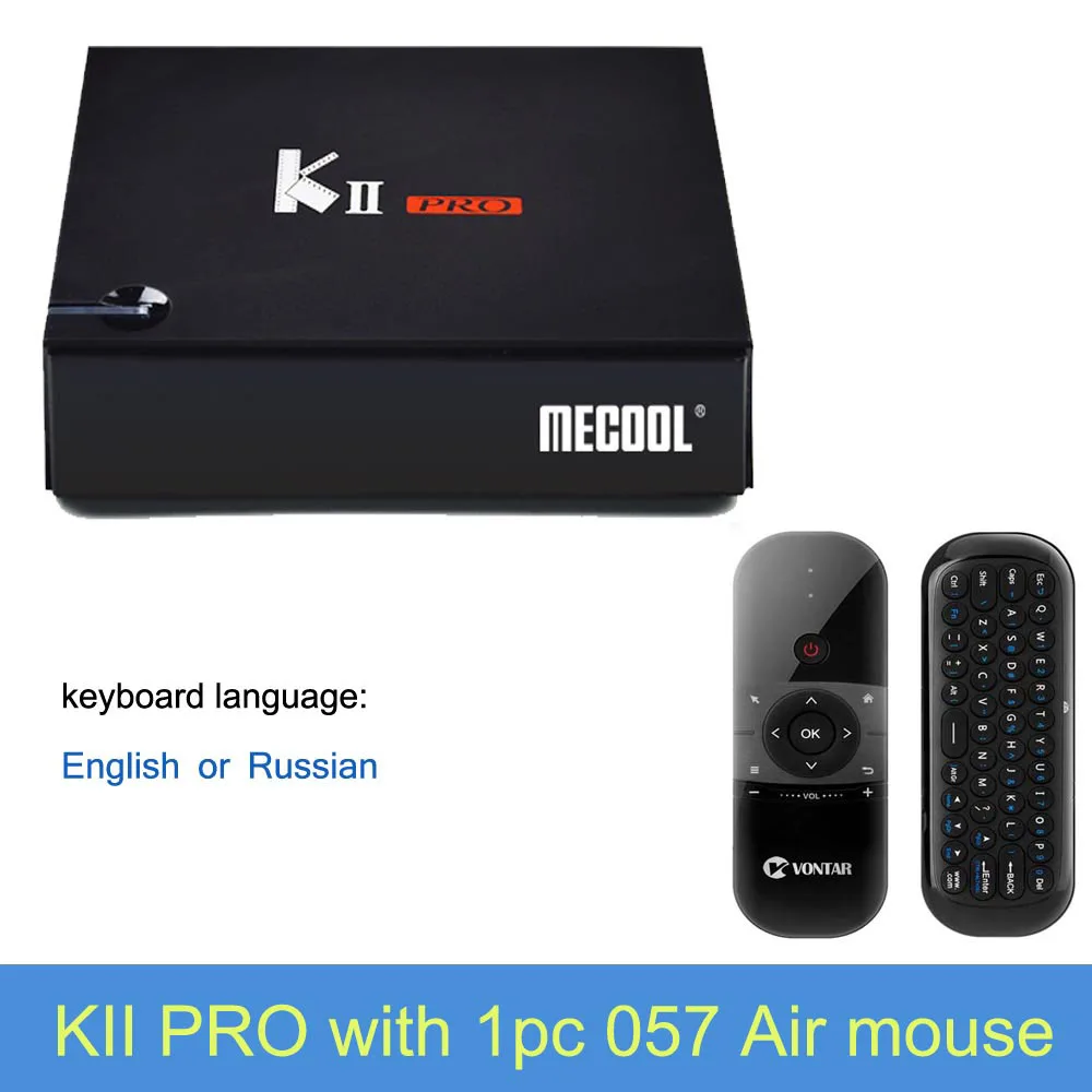 MECOOL KII PRO DVB-S2 DVB-T2 Android 7,1 Smart tv Box Amlogic S905D четырехъядерный dvb t2 s2 2GB 16GB 4K 2,4/5G Dual Wifi BT4.0 K2 pro - Цвет: add 057 air mouse