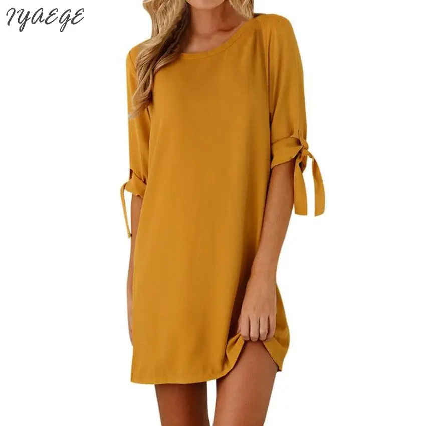 Новые прямые мини платье три четверти бантом Бальные платья осенние женские