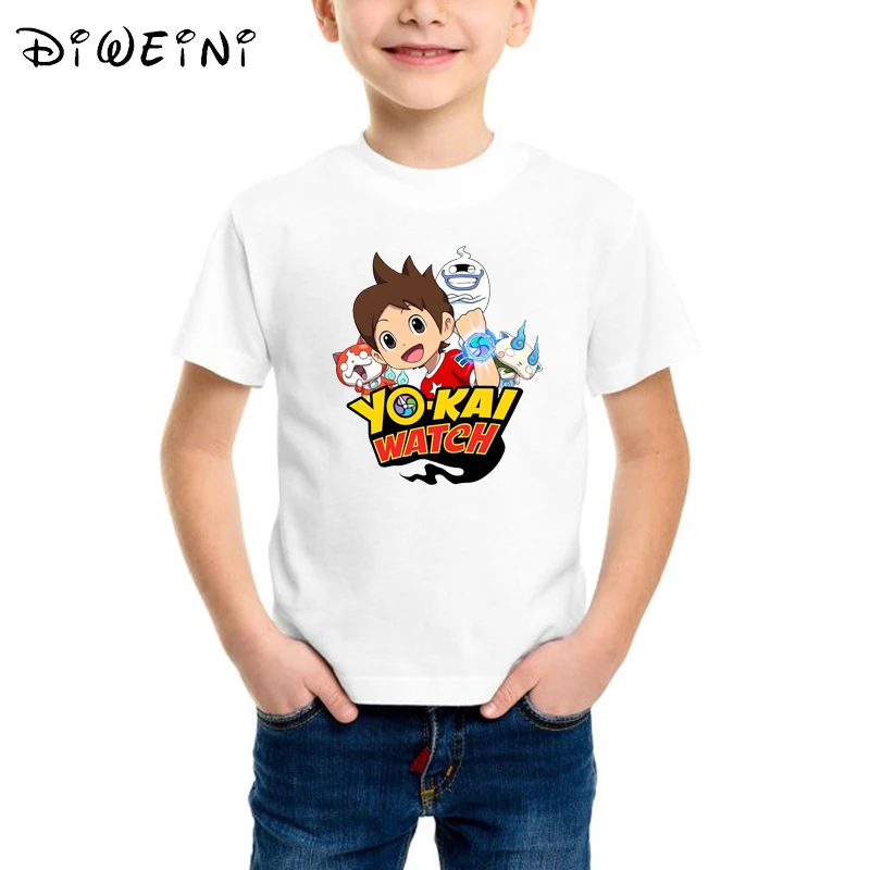 Yokai watch/летняя рубашка футболка с принтом хлопковая игровая для маленьких