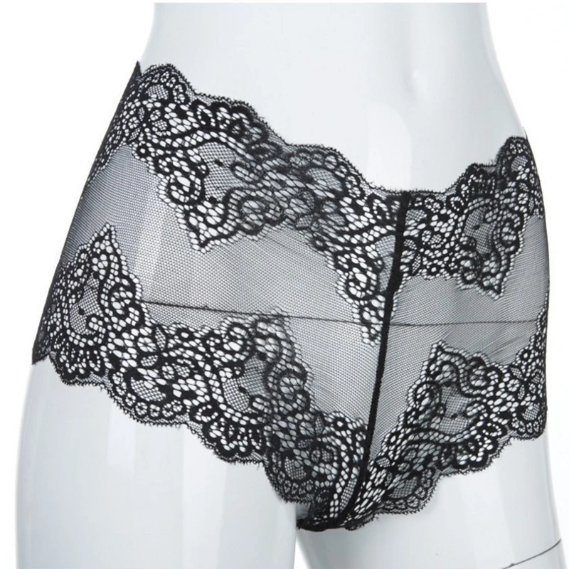 5 Pcs Sexy Women Panties Ultra-thin Transparent Lace Net Yarn Briefs High Rise Underwear Boyshort |