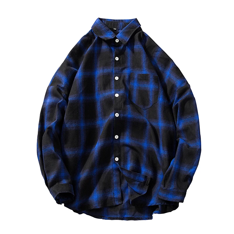 Мужская Повседневная рубашка в клетку из 100% хлопка удобная приталенная