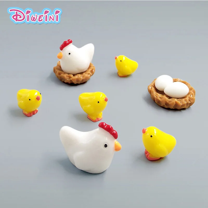Курица курица яичное гнездо бонса мультяшная модель животных игрушка фигурка