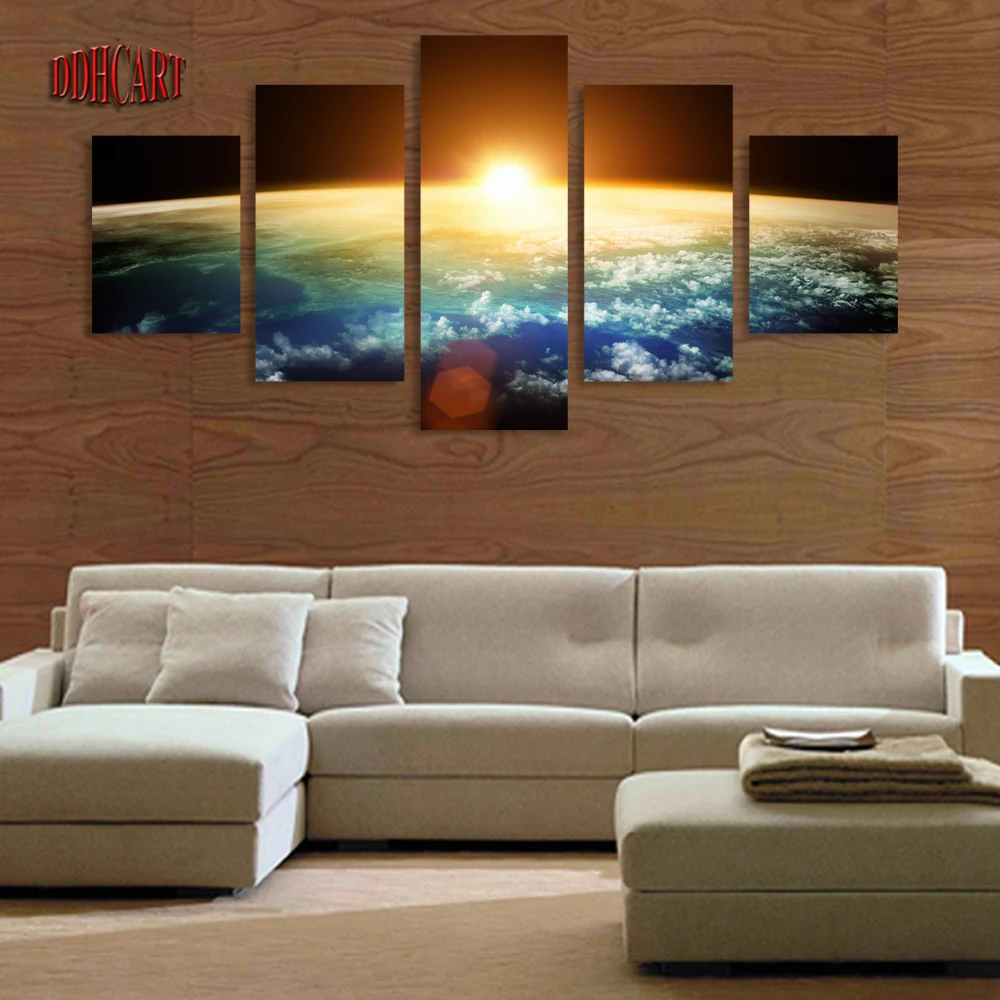 5 Шт. Холсте Стены Репродукции Живописи Пространство Картина Холст Домашнего