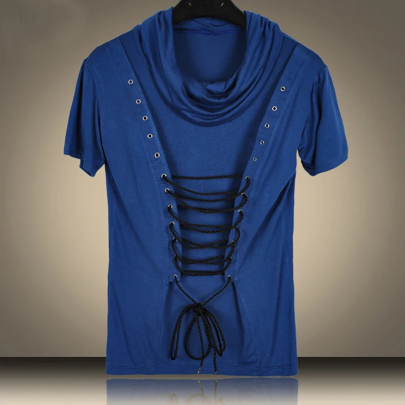 Новинка 2016 не основной веревочный воротник Подростковая Футболка мужская