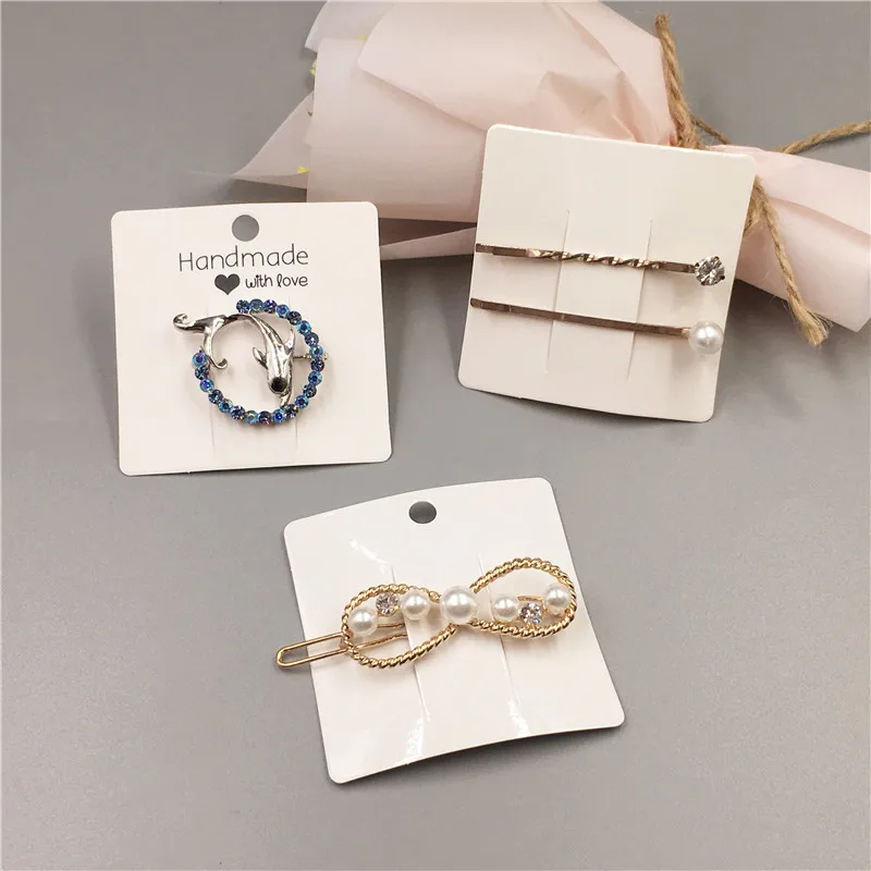 50 Pcs пустая печатная белая цветная крафт бумага клип карта для волос модная