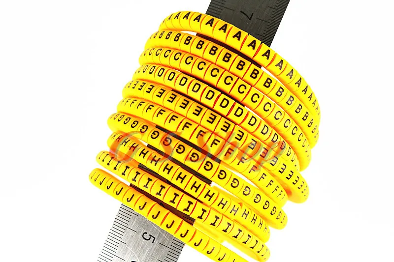 500 шт./лот EC-0 EC-1 EC-2 EC-3 1.5mm2 A-J abcdefjhij английские буквы гибких печатных рукав ярлыка трубки Сетевой провод Кабель маркер