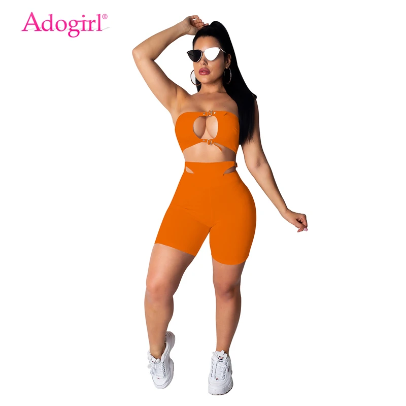 Комплект из двух предметов Adogirl с вырезами без бретелек женский спортивный