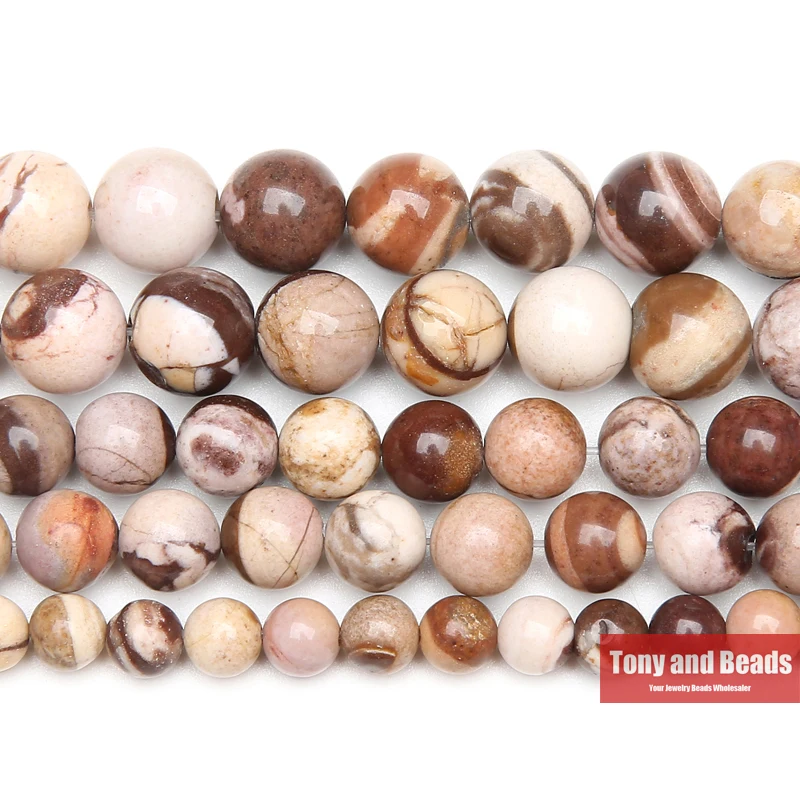 

Natural Stone Australia Zebra Jasper Round Beads 15" Strand 4 6 8 10 12MM Pick Size For Jewelry Making No.AB83