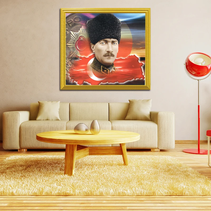 Отец турок Кемаль 5D DIY алмазная живопись полного квадрата Мозаика Продажа Картина Стразы Вышивка Домашний декор.