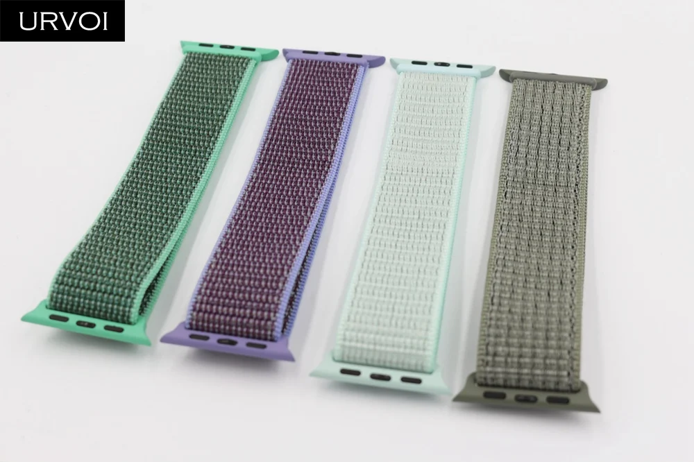 URVOI Спортивная петля для apple watch band series 5 4 3 2 1 светоотражающий ремешок для iwatch двухслойный дышащий тканый нейлон осень