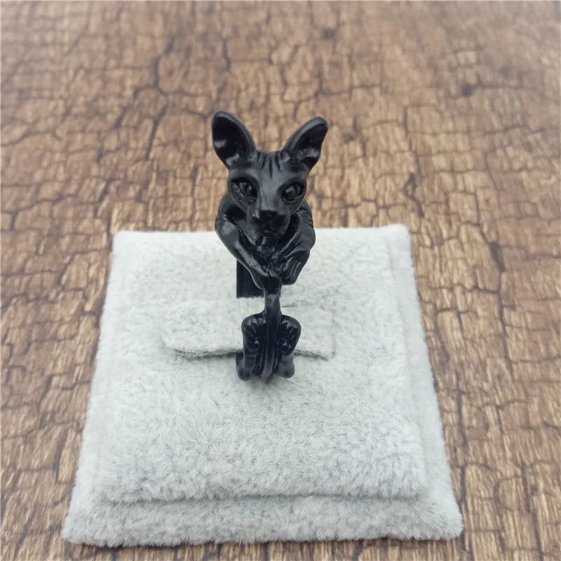 Elfin новые винтажные Ретро Кольца Sphynx модные милые ювелирные изделия в виде кота