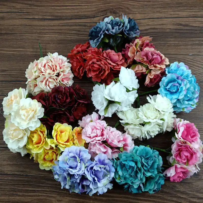 Цветущий rosas 6 шт simulacao DE tecido da festa casamento sapatos acessorios chapeu flor seda casa decoracao quarto | Дом и сад