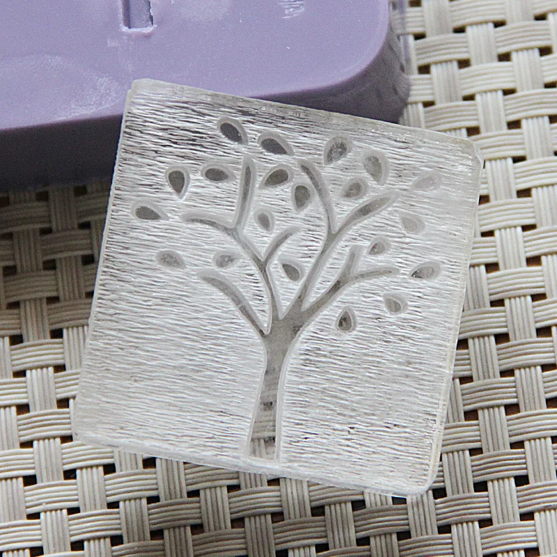 free shipping natural handmade acrylic soap seal stamp mold chapter mini diy tree patterns organic glass 0163 | Канцтовары для