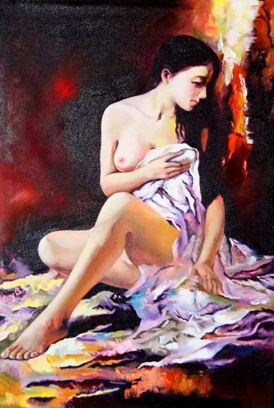 Фигурки сексуальные женские картины с тигром масляными рисунками напечатанные