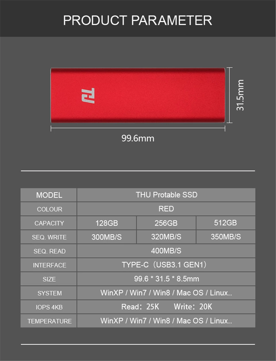 Мини Внешний твердотельный накопитель 64 Гб 128 Портативный твердотельный накопитель 256 ГБ 512 1 ТБ Портативный SSD USB3.1 400 МБ/с. для портативных ПК Тетрадь