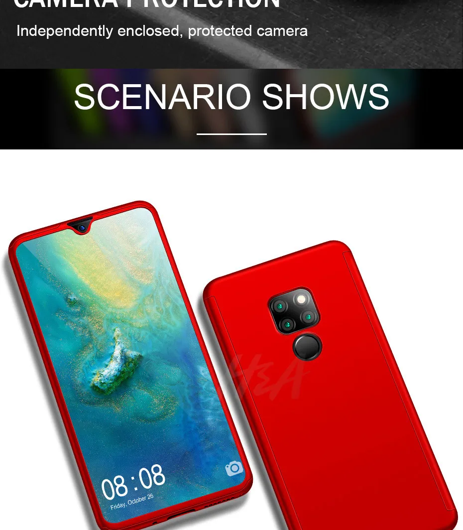 360 Роскошный Полный чехол для huawei P20 mate 20 Lite Pro Чехол стекло для huawei P10 P20 Lite Plus чехол для телефона huawei P Smart