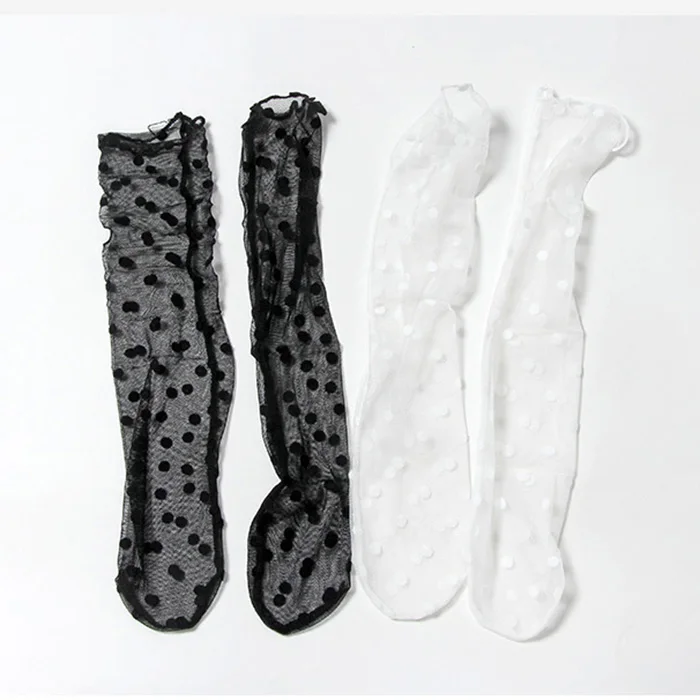 Женские Дышащие прозрачные сетчатые носки UNIKIWI в горошек стиле Харадзюку