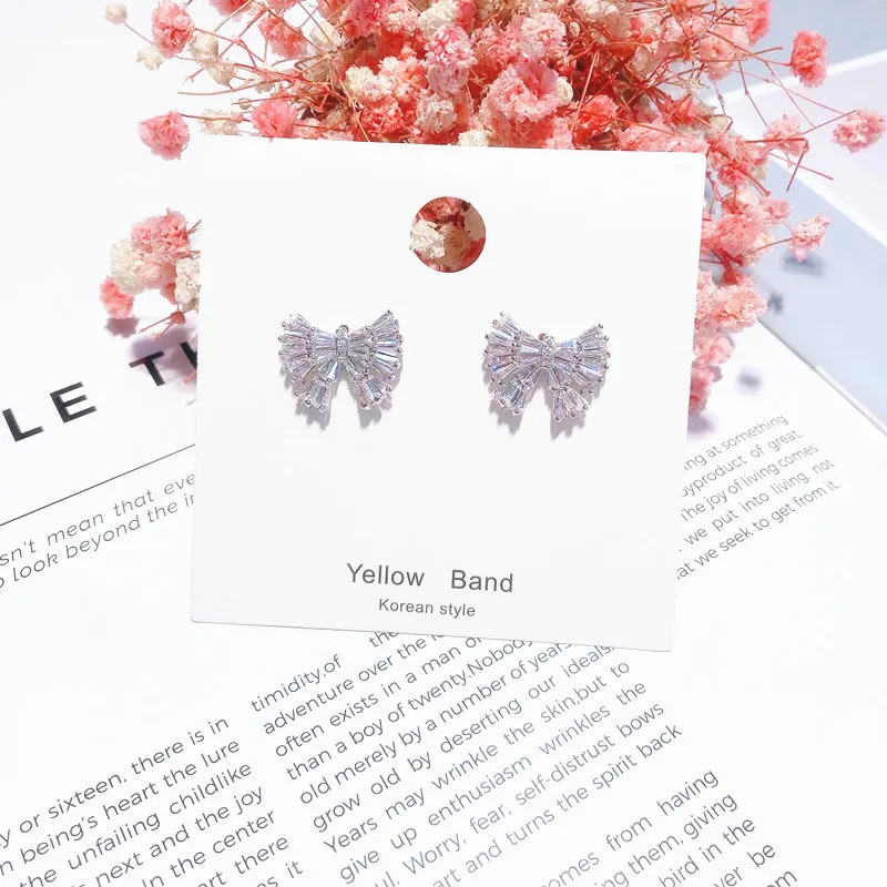 Корейский лук кристалл серьги для женщин 2019 новые милые модные подарок ювелирные