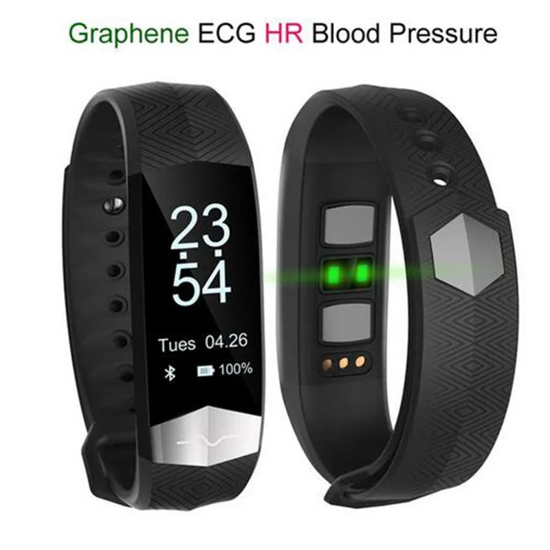 Bluetooth Смарт-браслет с ЭКГ дисплеем пульсометром монитором кровяного давления