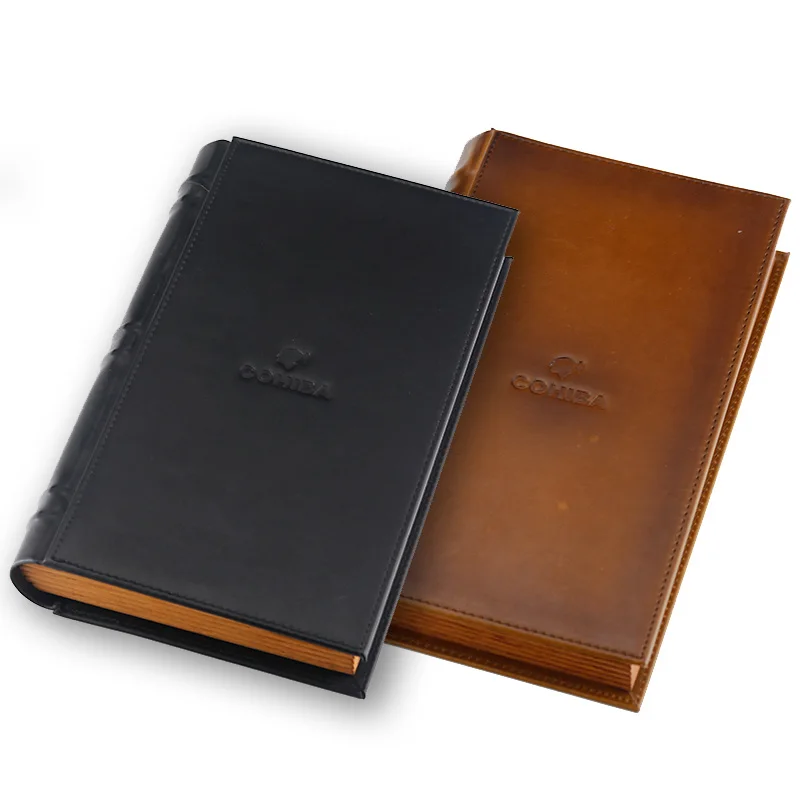 COHIBA чехол для сигар Многофункциональный Humidors кожа и кедр Дерево книга форма