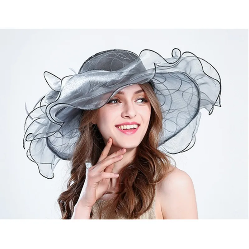 Модная женская сетчатая шляпа в горошек Kentucky Derby с большим бантом и широкими