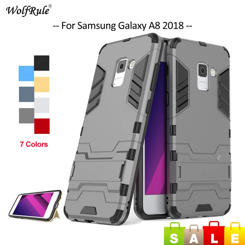 Для корпуса Samsung Galaxy A8 2018 чехол армированный для телефона из поликарбоната и ТПУ