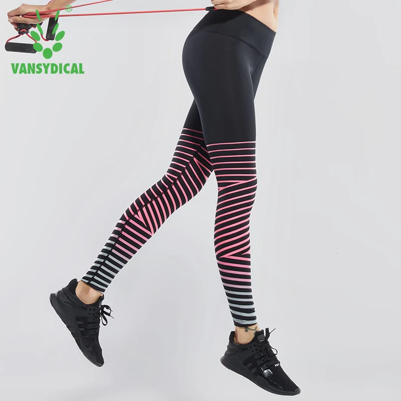 Светоотражающие спортивные Леггинсы Vansydical для фитнеса женские компрессионные