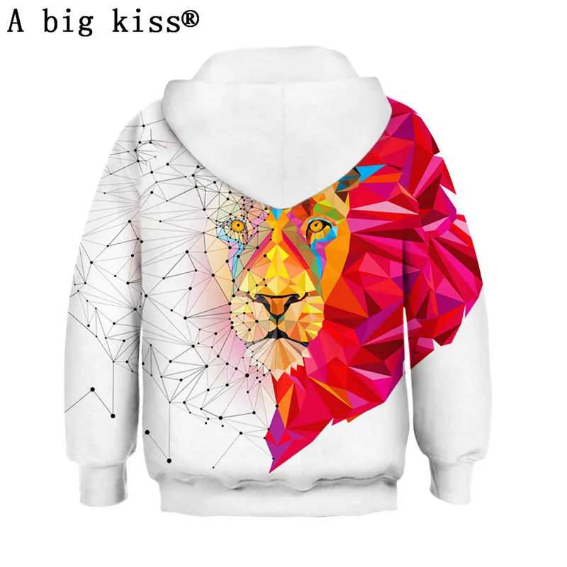 Explosion lion head digital print children's sweater Europe and America large size sweatshirt boys 3D sweatshirts |