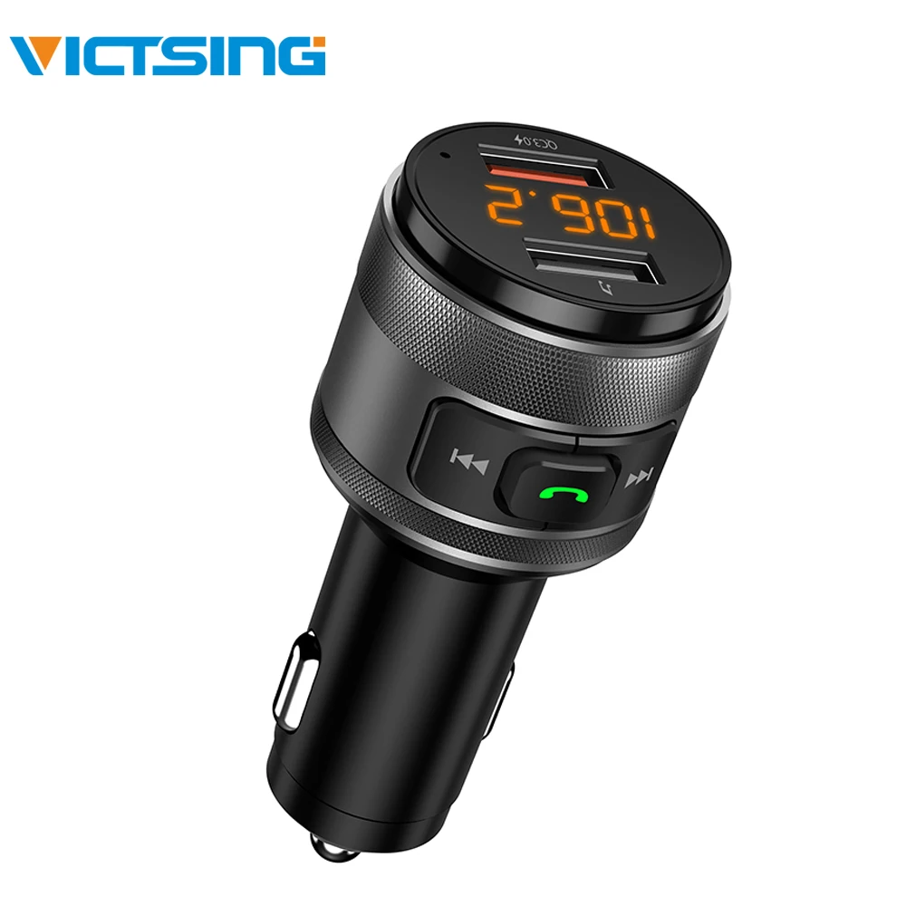 VicTsing Bluetooth fm-передатчик автомобильный QC3.0 3.4A беспроводной fm-передатчик музыкальный mp3-плеер автомобильный комплект радио адаптер с громкой связью