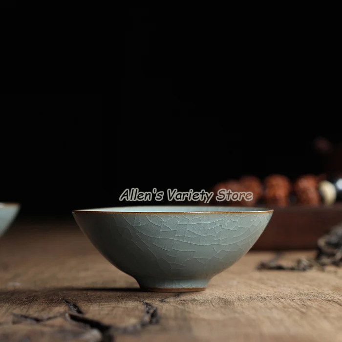 2 шт. 65 мл фарфоровая чашка Китайский Longquan Celadon чайные чашки чаша Китай Celadon Crackle чайная чашка чашки Золотая Рыба чайный набор наборы