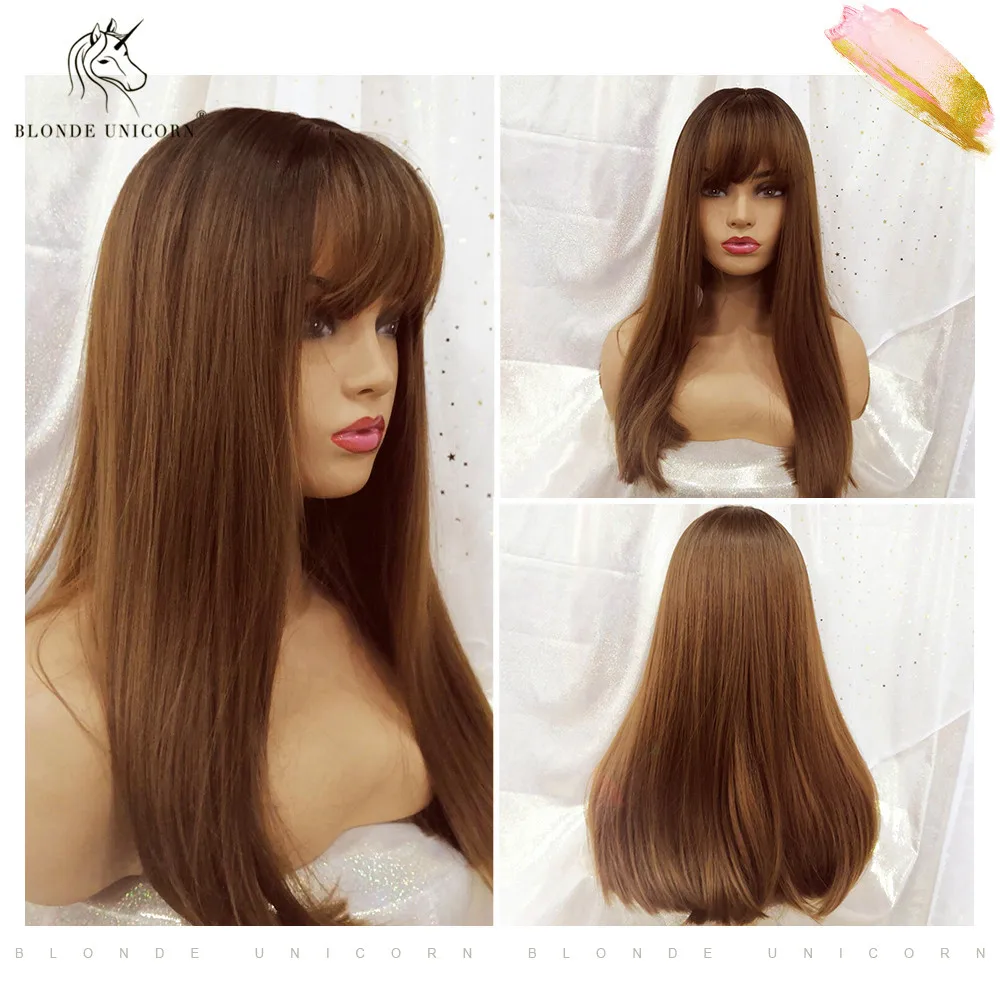 Парики из синтетических волос Блонд Единорог 18 &quotтемные корни Омбре модный