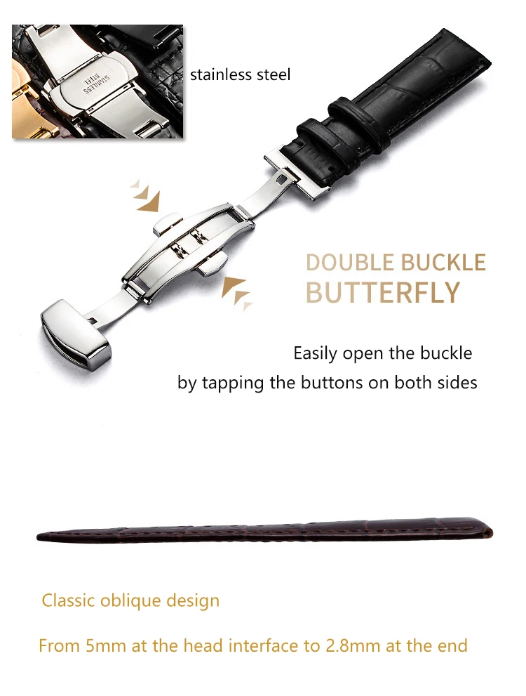 Ремешок для часов из натуральной крокодиловой кожи с коробкой 16 мм/18 мм/20 мм/22 мм, ремешок для наручных часов, прочные аксессуары для часов# c