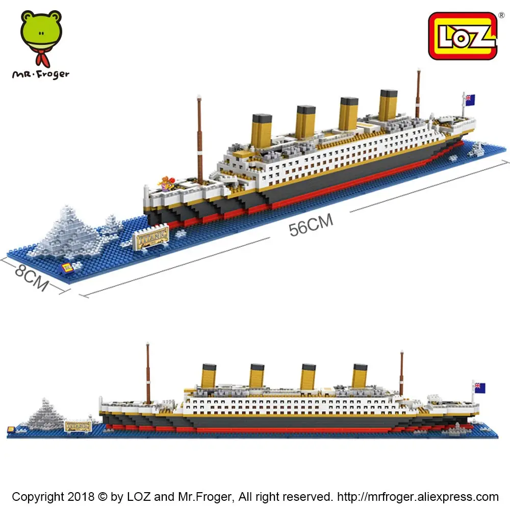 LOZ алмазные блоки RMS Titanic авианосец Модель корабля строительные Наборы игрушек