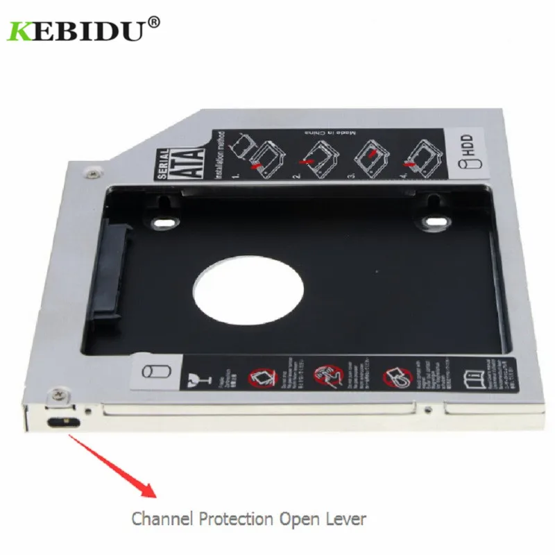 Kebidu 12 7 Алюминиевый металлический материал 2nd HDD Caddy SATA 2 5 &quotчехол для SSD III 3 0