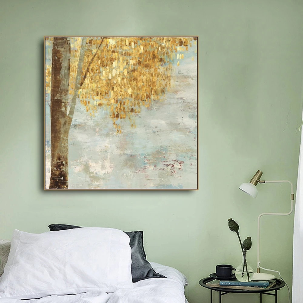 

Painting & Calligraphy Golden Abstract Prints Art Canvas Decoration Pictures Posters For House Living Room Bedroom Home Wall Art