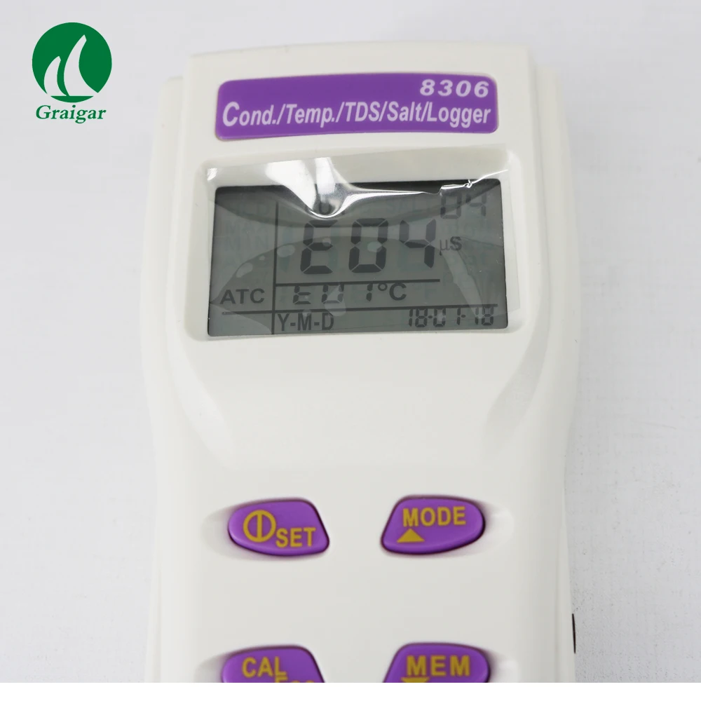 AZ8306 Handheld Digital Conductivity Meter TDS Detector Salinity Logger Range 0~1999uS/cm  | Инструменты