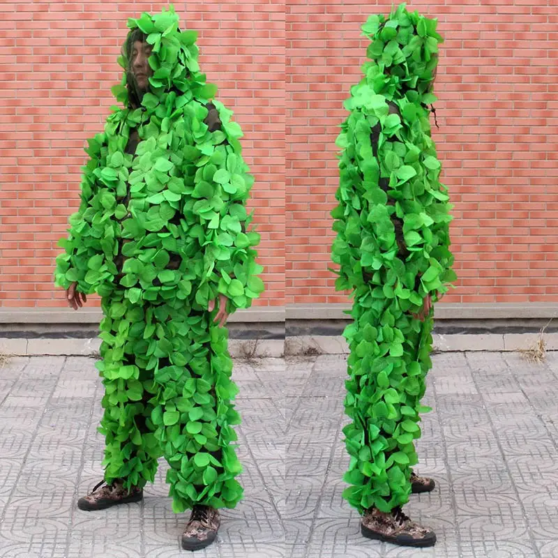 Мужская и женская охотничья Ghillie костюм для улицы CS листья камуфляж охотничья одежда бионическая камуфляжная одежда тренировочная тактическая одежда