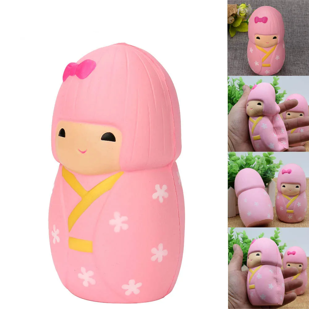 Jumbo Squishy Kawaii японское кимоно кукла для девочки медленно поднимающаяся подвеска на