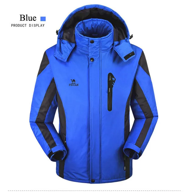 Men blue Лыжные куртки для мужчин и женщин, Теплые Водонепроницаемые Дождевики, куртки для походов на открытом воздухе, зимние спортивные куртки для сноуборда, катания на лыжах - Цвет: Men blue