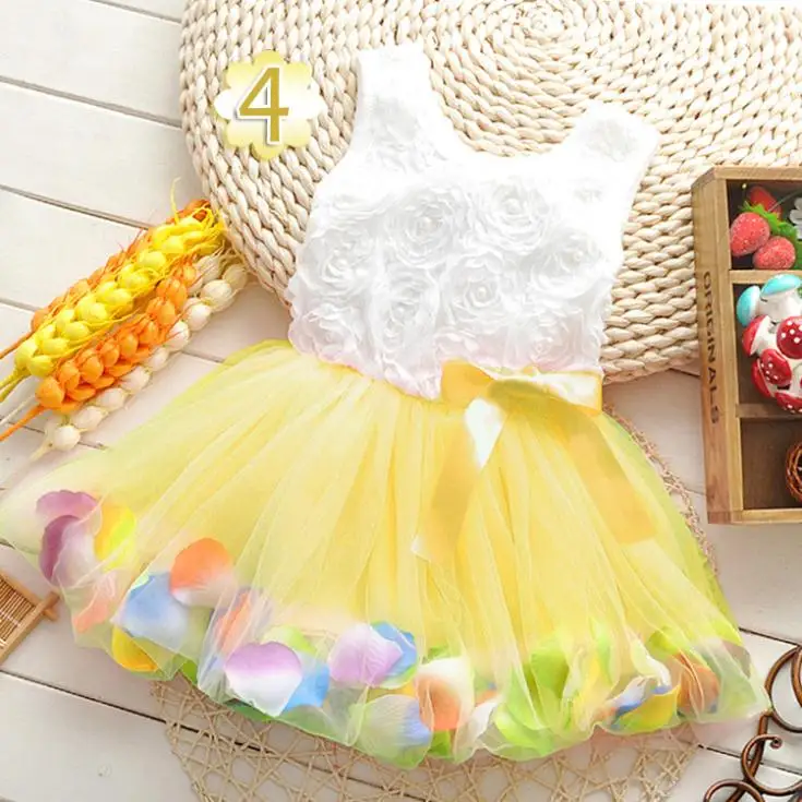 Новинка 2016 Сетчатое платье для девочек/платье принцессы с розочкой/красивое