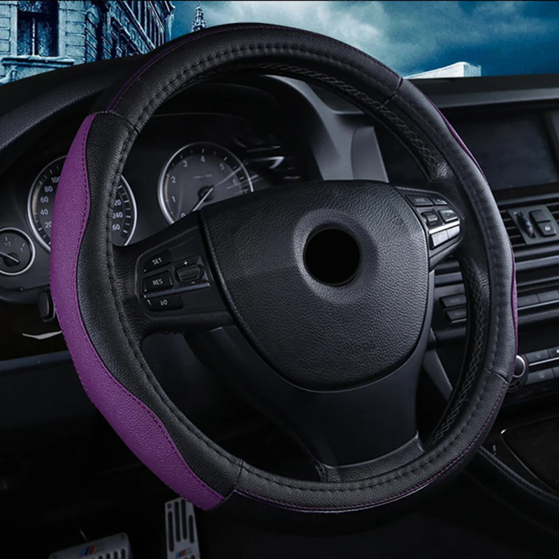 Чехол для руля XWSN кожаный подходит Infiniti Acura DS Lincoln Tesla Jac JEEP 38 см Стайлинг