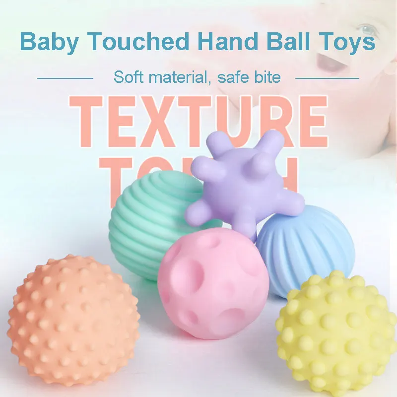6 шт./компл. ручной сенсорных детские игрушки резиновые текстурированные мульти