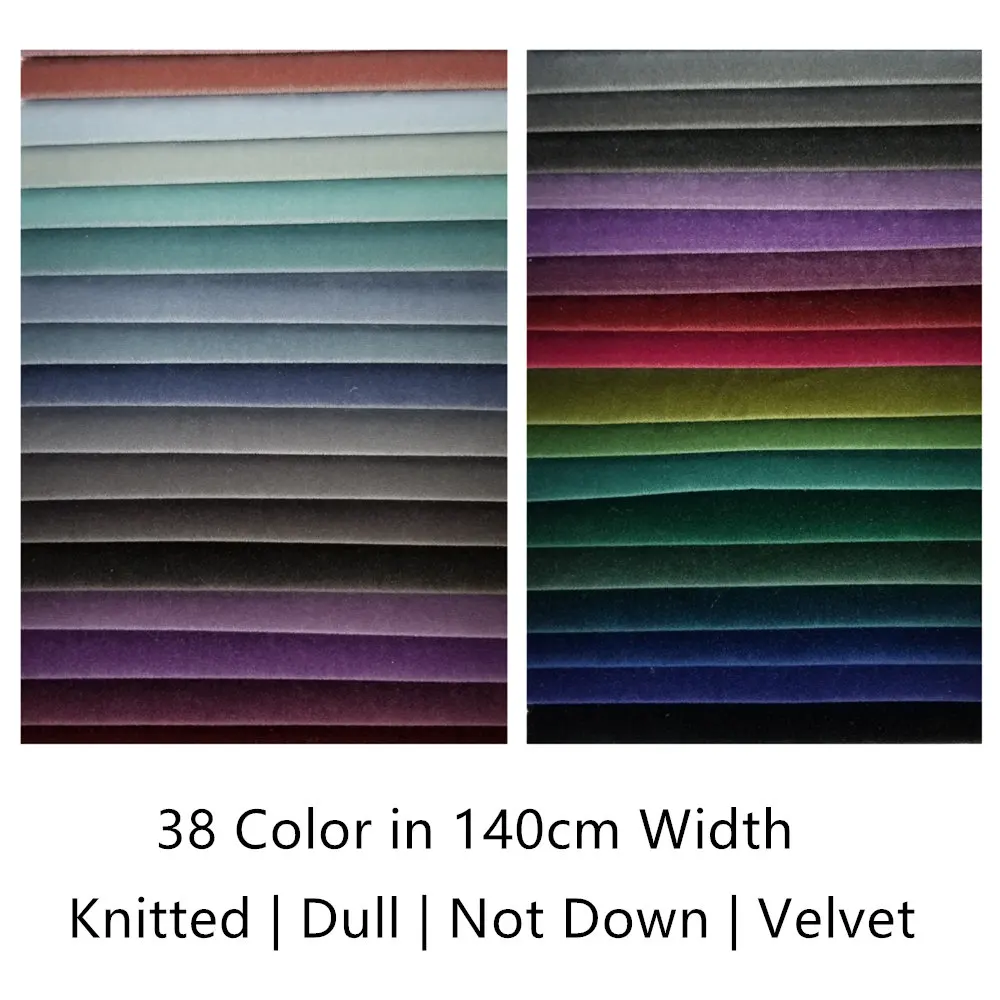 

38 Colors Solid Plain Dye Dull Pile Not Down Spun Velvet Cloth Sofa Chair Drapery Upholstery Fabric 140cm Width Sell by Meter