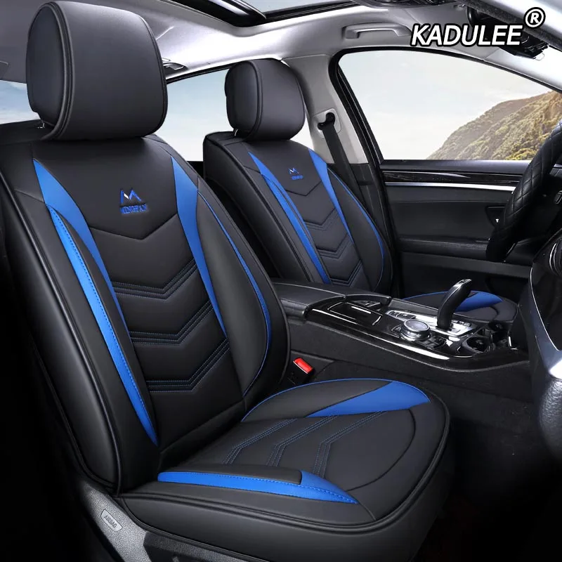 black blue KADULEE кожаный чехол для автомобиля kia sportage rio 3/4 ceed sorento soul niro k2 k3 k5 stonic venga spectra stinger carens seat - Название цвета: black blue