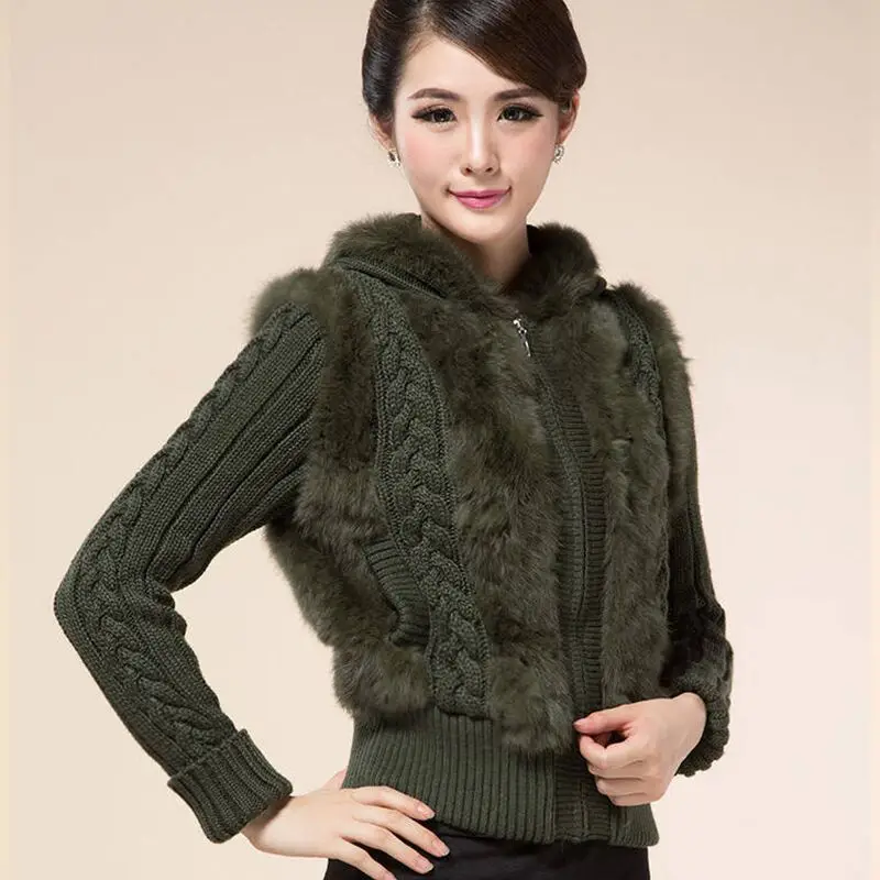 Женская меховая куртка с кроличьим мехом новинка 2018 осенне-зимний короткий
